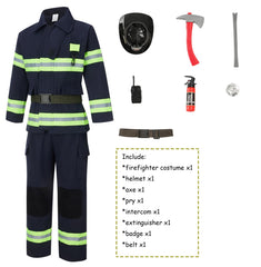 Kosgraiy firefighter costume pants with elastic waist and pockets for easy wear