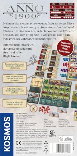 Kosmos Anno 1800 expansion game pieces showcasing solo campaign components