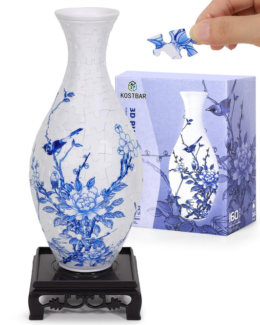 KOSTBAR 3D puzzle vase with flower display for home decor