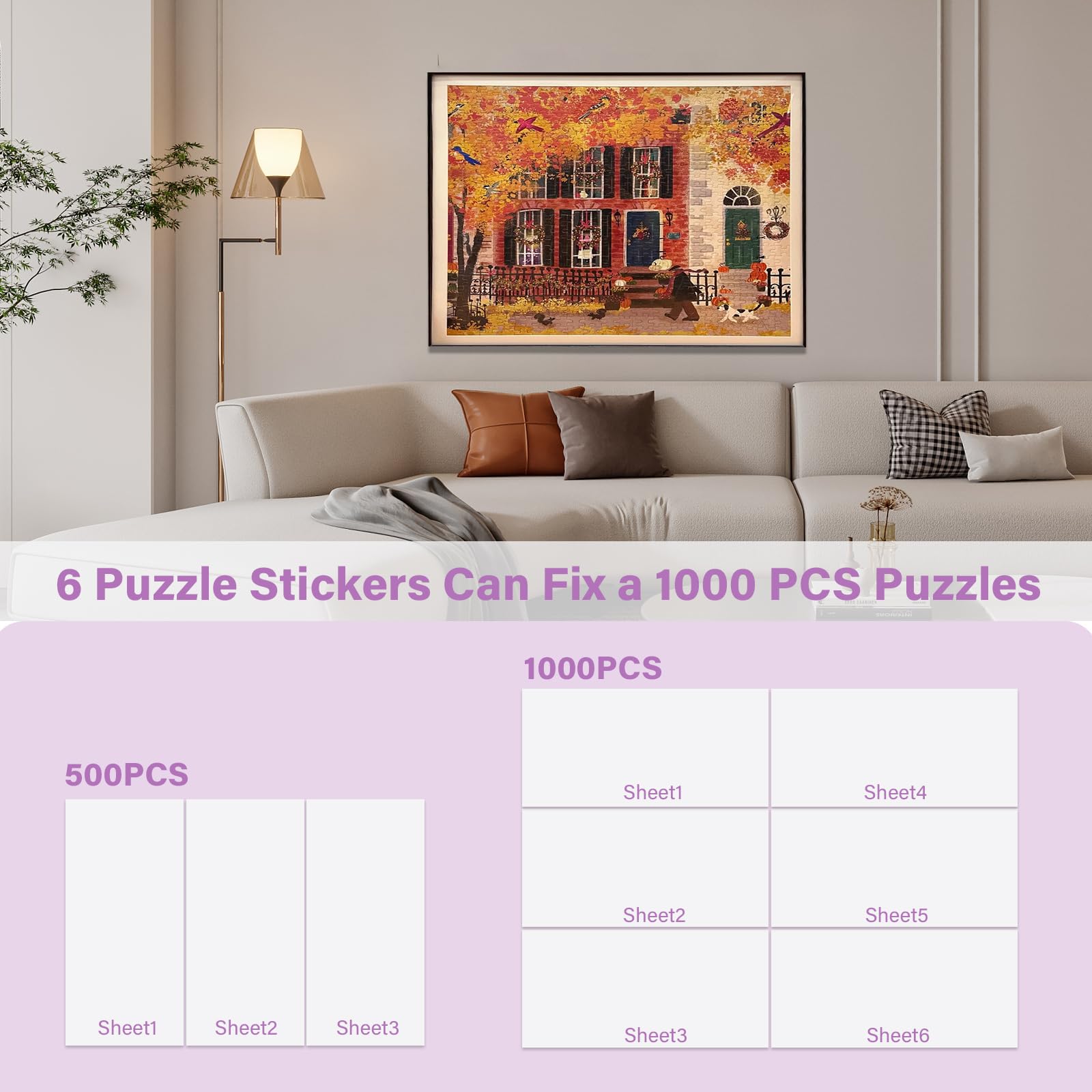 KOSTBAR Puzzle Glue Sheets adhesive-layer provides secure hold for durable puzzle displays.