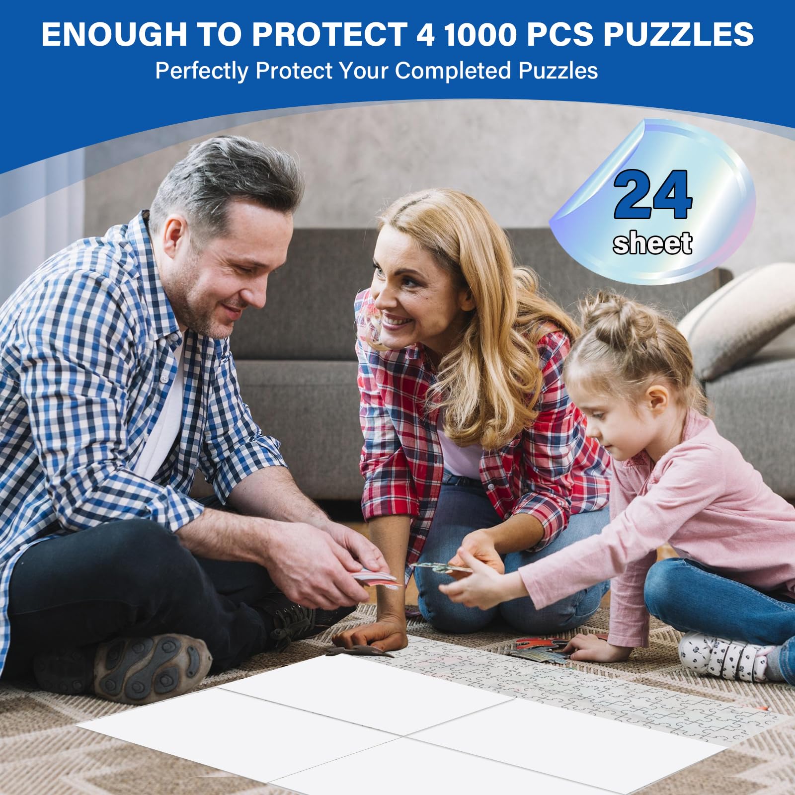KOSTBAR glue sheets can be cut to fit various puzzle sizes.