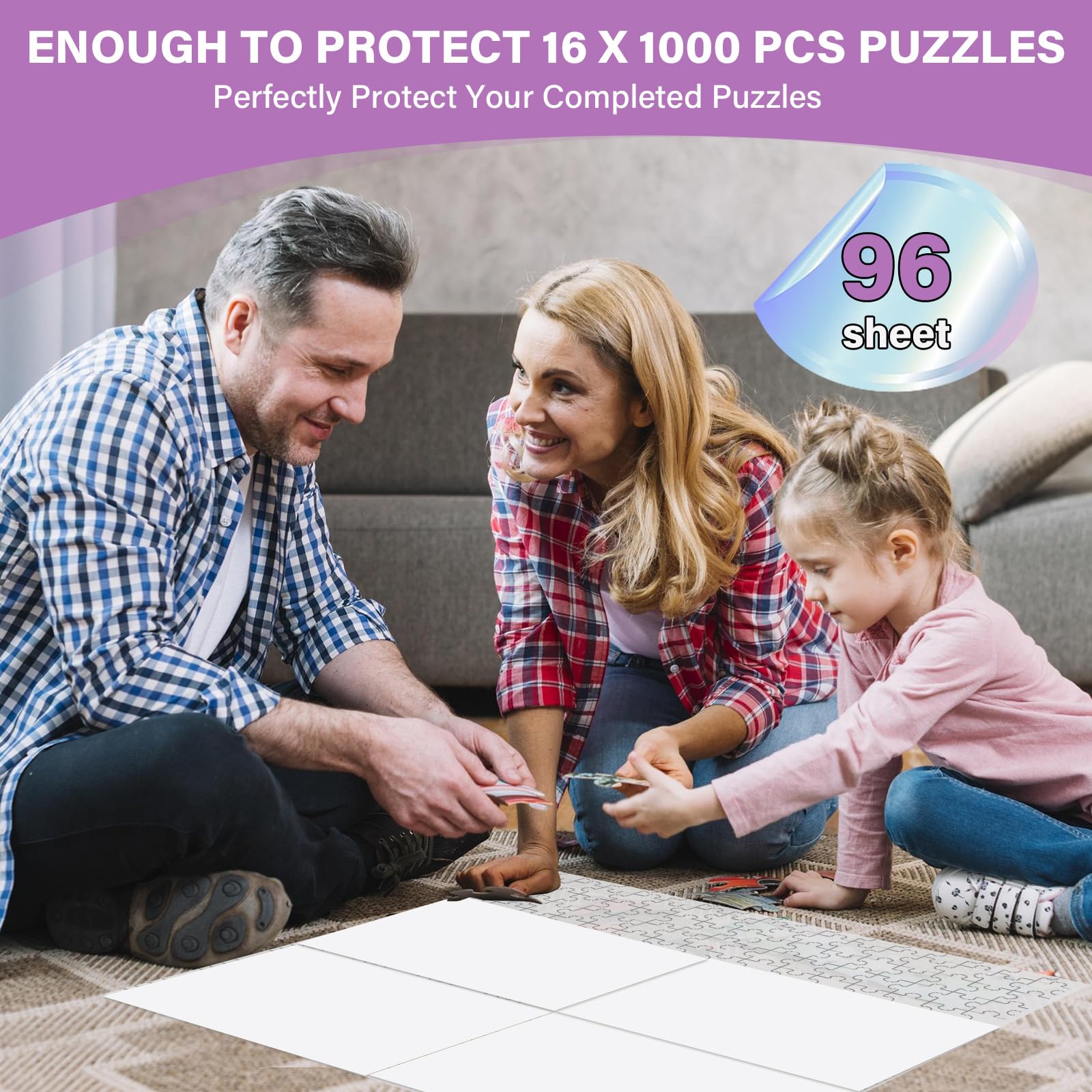 KOSTBAR Puzzle Glue Sheets close-up shows tear-off backing and clean adhesive.