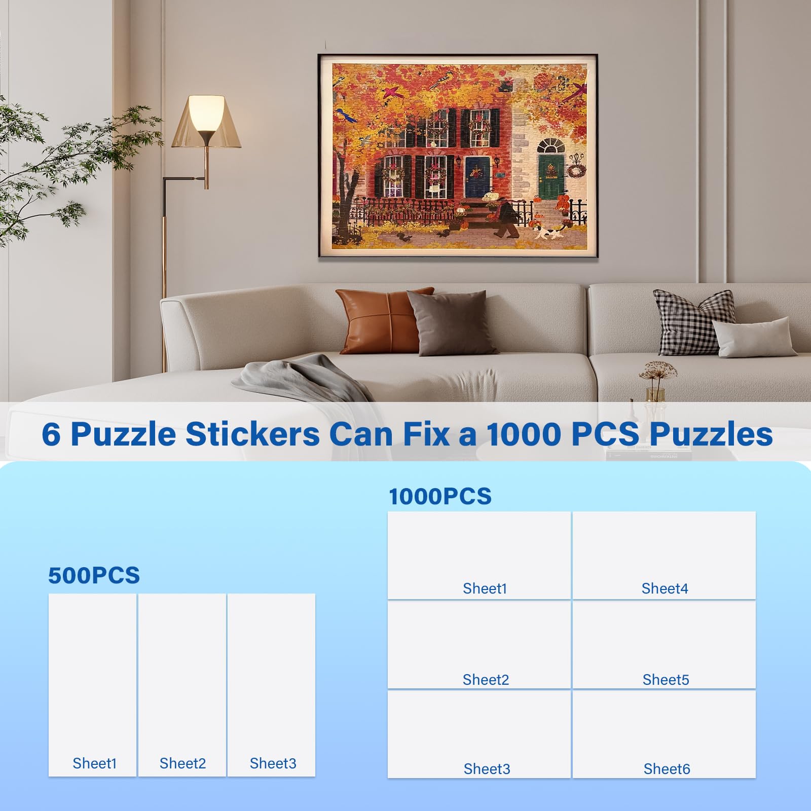 KOSTBAR puzzle glue sheets with strong adhesive keep pieces securely in place.
