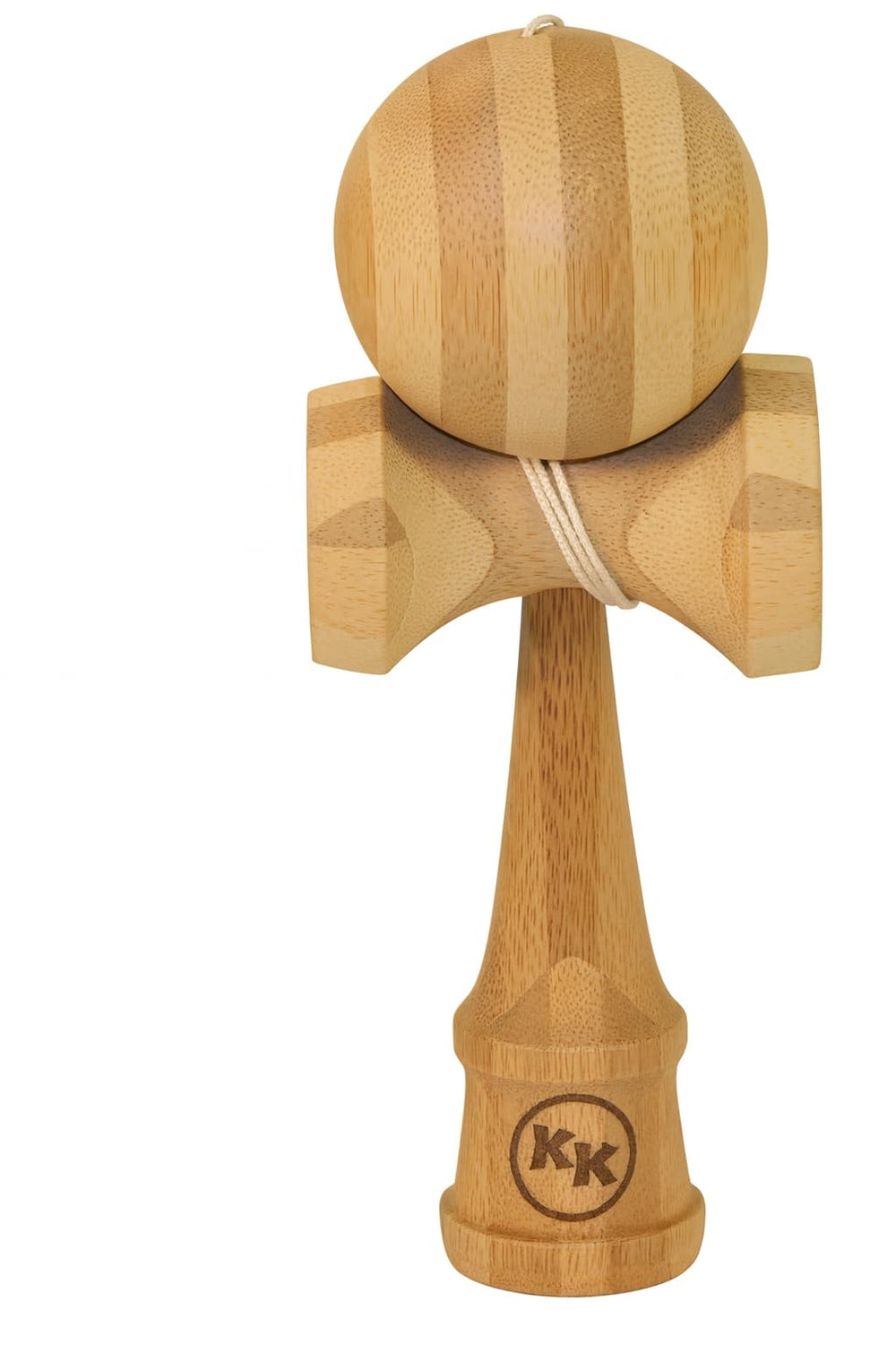 Kotaro Pro Bamboo Kendama top view highlighting balanced build for fluid trick practice.