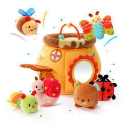 Koty Bee House sensory toy with door opening invites tactile exploration.
