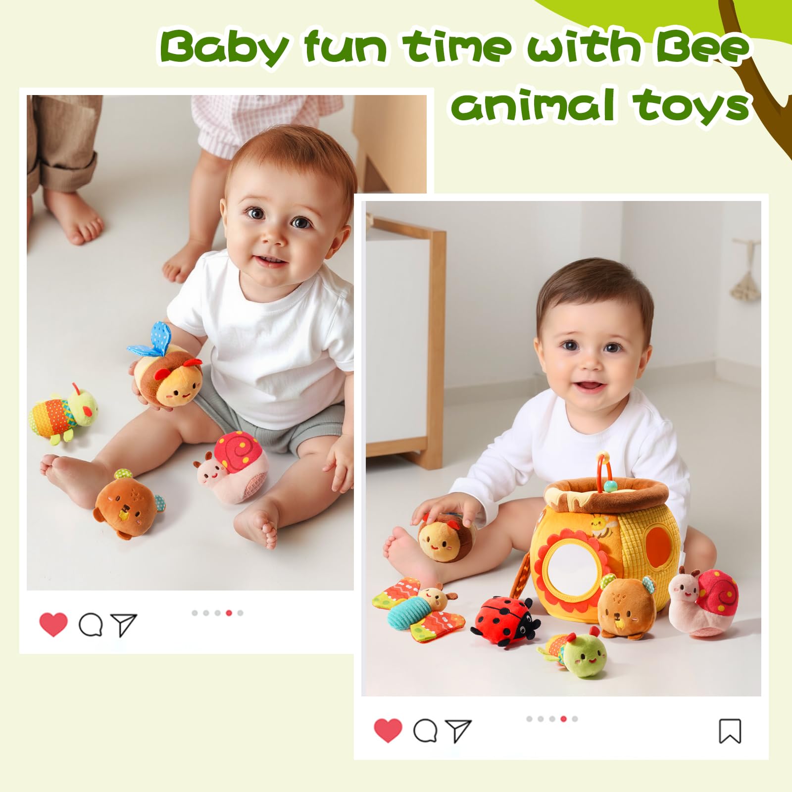 Koty Bee House sensory toy bear adds comforting touch during play.
