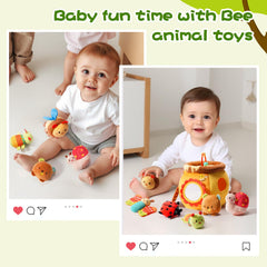 Koty Bee House sensory toy bear adds comforting touch during play.