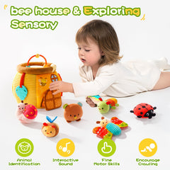 Koty Bee House sensory toy with garden ladybug encourages fine motor curiosity.