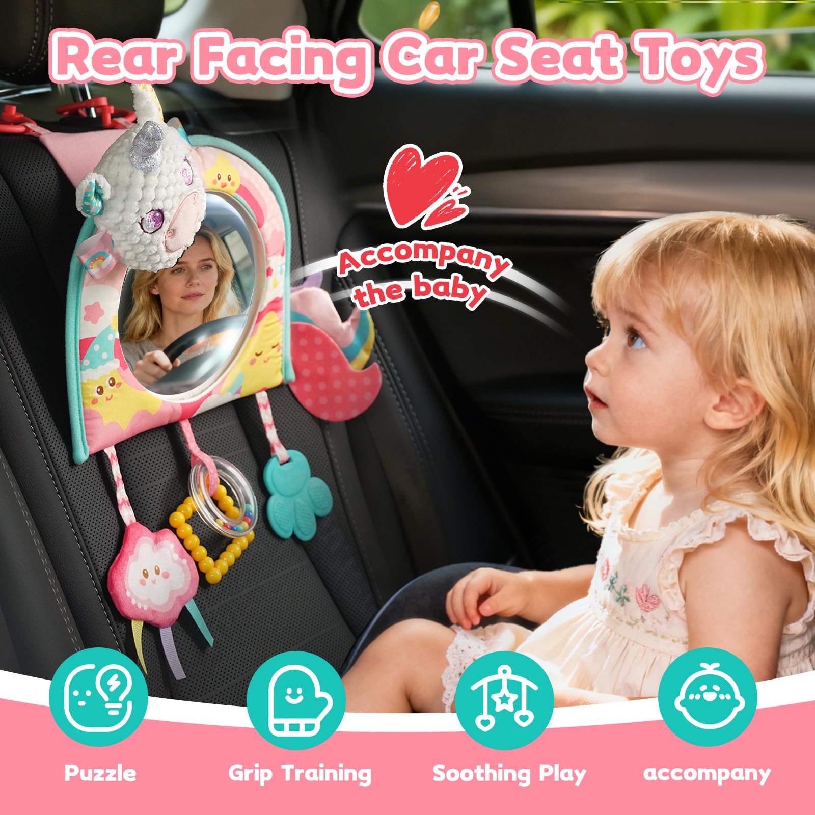 Koty easy-attach car-seat toy clip simplifies setup