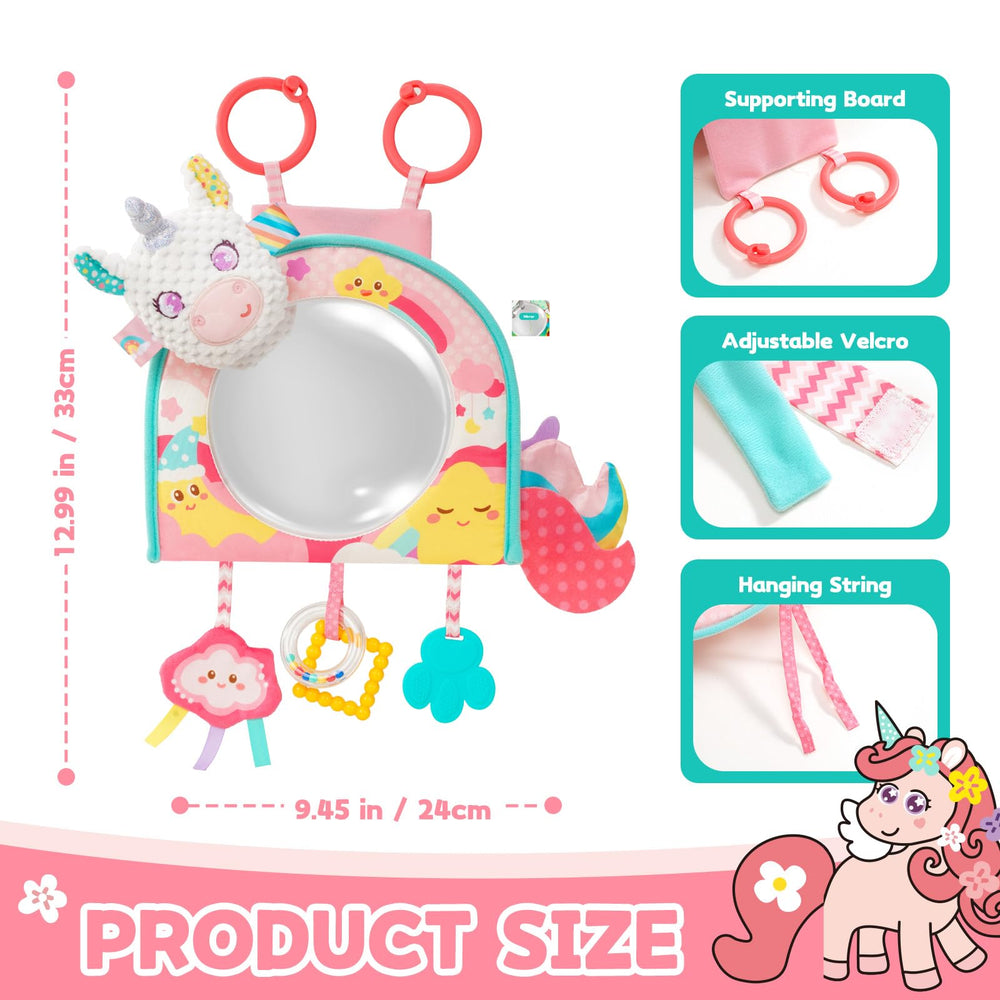 Koty unicorn motif baby toy for playful car rides
