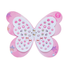 Koutey butterfly stick-on earrings for kids, playful butterfly design for everyday fun and no piercing
