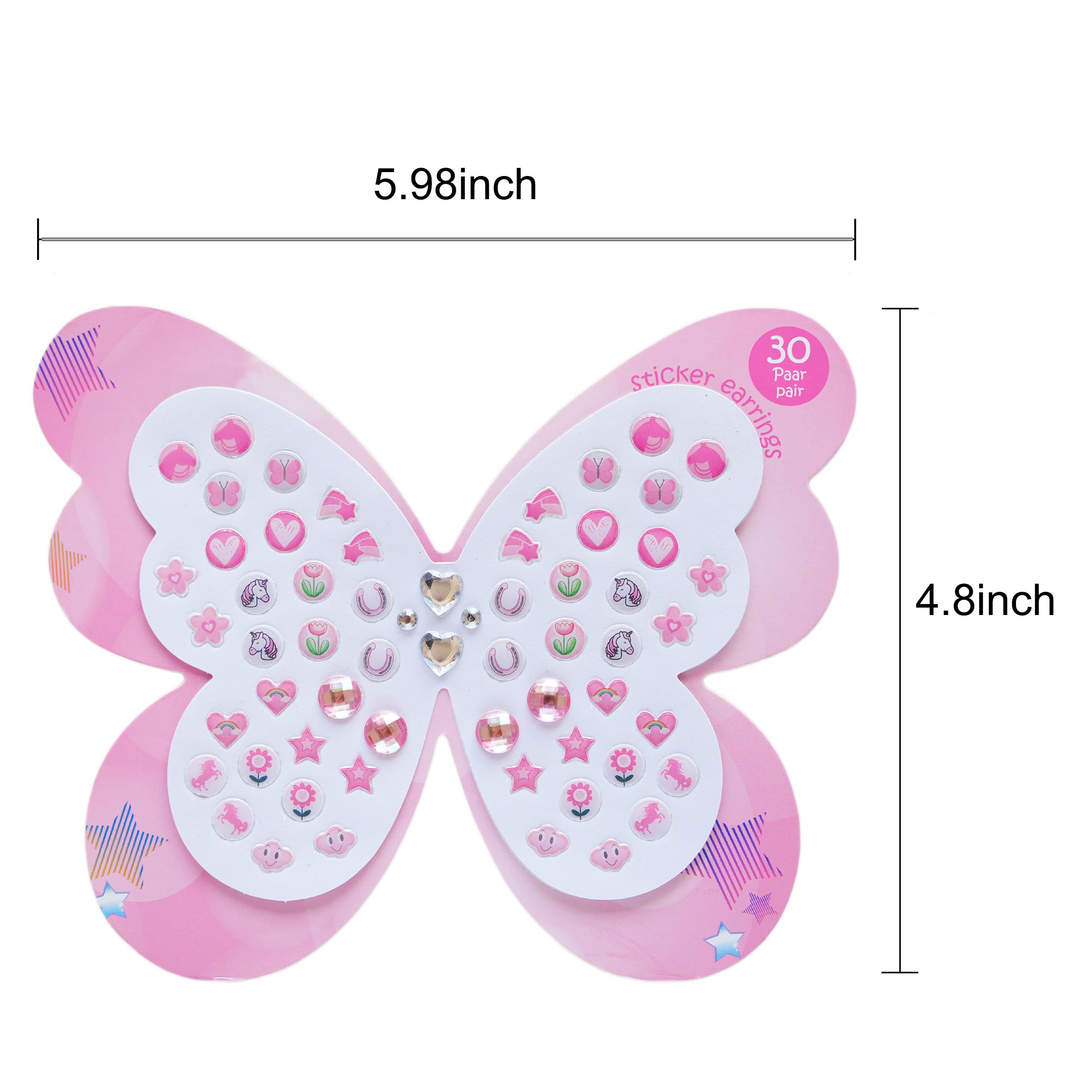 Koutey colorful designs stick-on earrings keep kids' outfits fresh and easy to swap