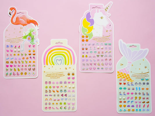Koutey Stick-On Earrings rainbow close-up for vibrant everyday style