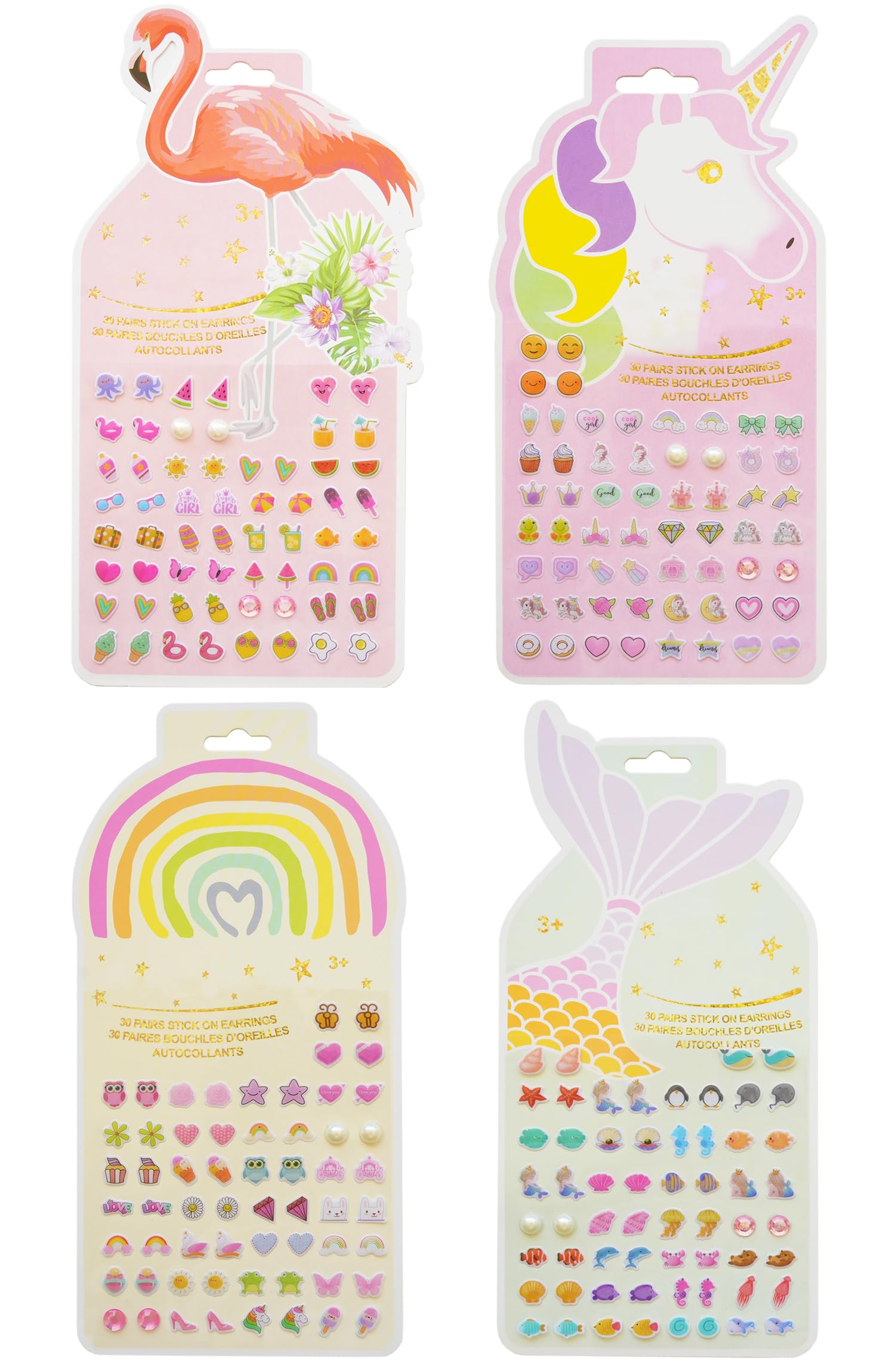 Koutey Stick-On Earrings unicorn close-up for painless daily wear