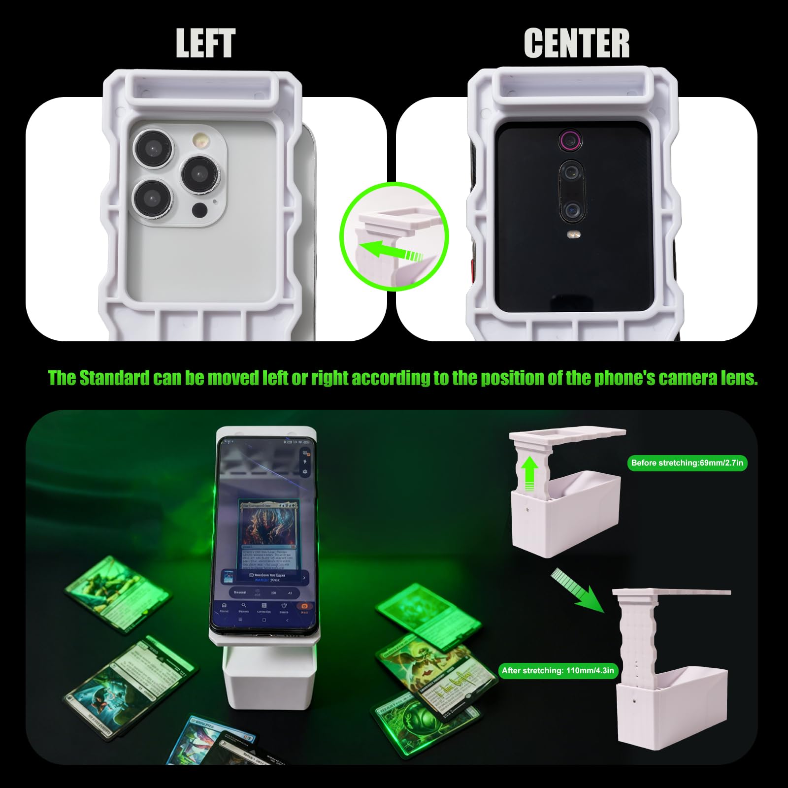 kowgical Card Scanner Stand card entry slot guiding card into scanner