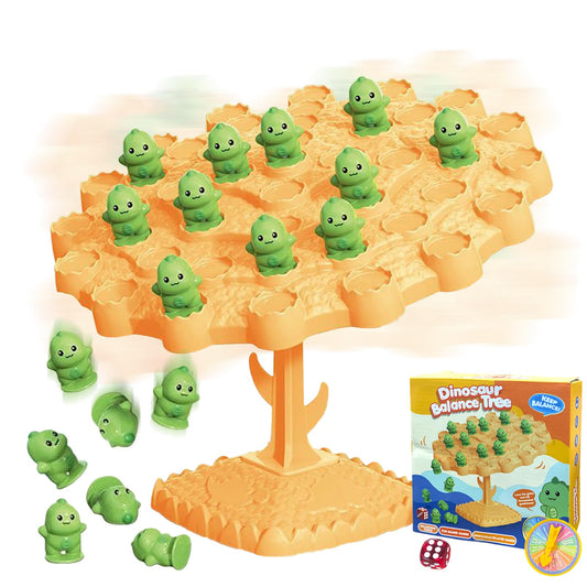 Kowgical Dinosaur Balance Tree base setup for steady two-player play.
