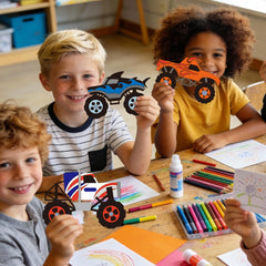 KOYILTD classroom-ready monster truck crafting activity for kids.