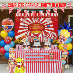 Kozee foil hot air balloons serve as eye-catching focal points.