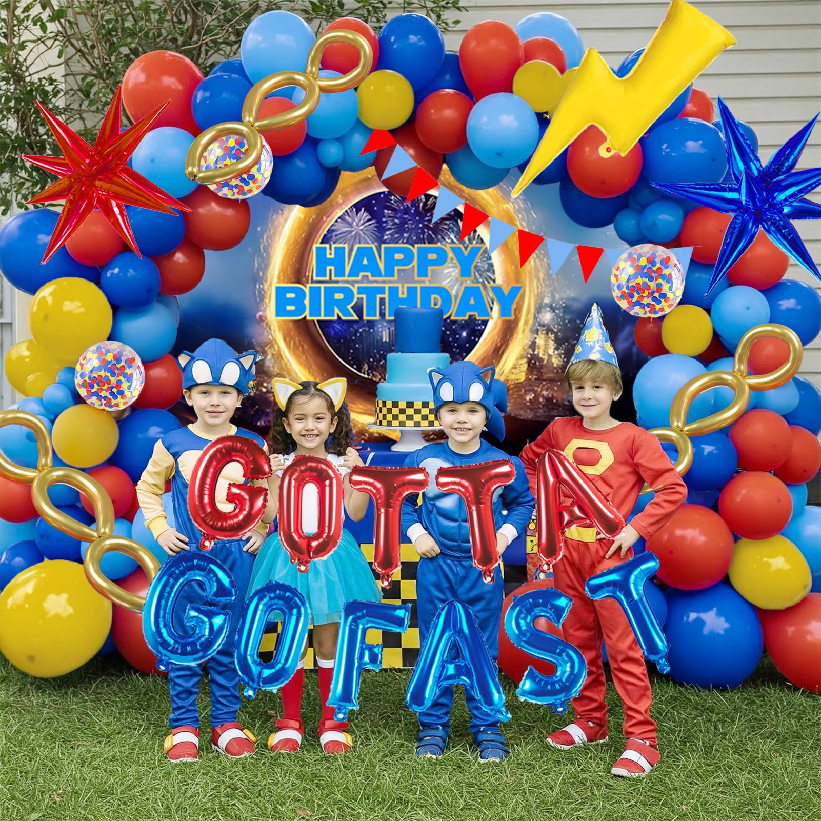 Kozee foil balloons pair with traditional balloons for dramatic arch ideas.