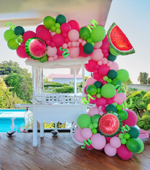 Kozee summer watermelon balloon arch kit for a bright melon-themed backdrop.