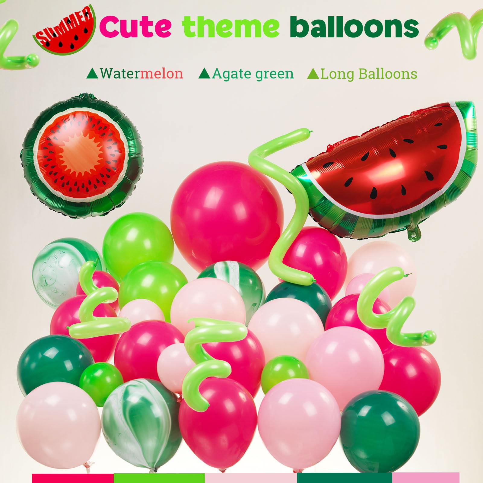 Kozee watermelon party arch backdrop perfect for photos and guests.
