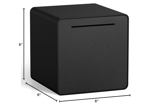 Kozsort black piggy bank variant adds sleek home decor.