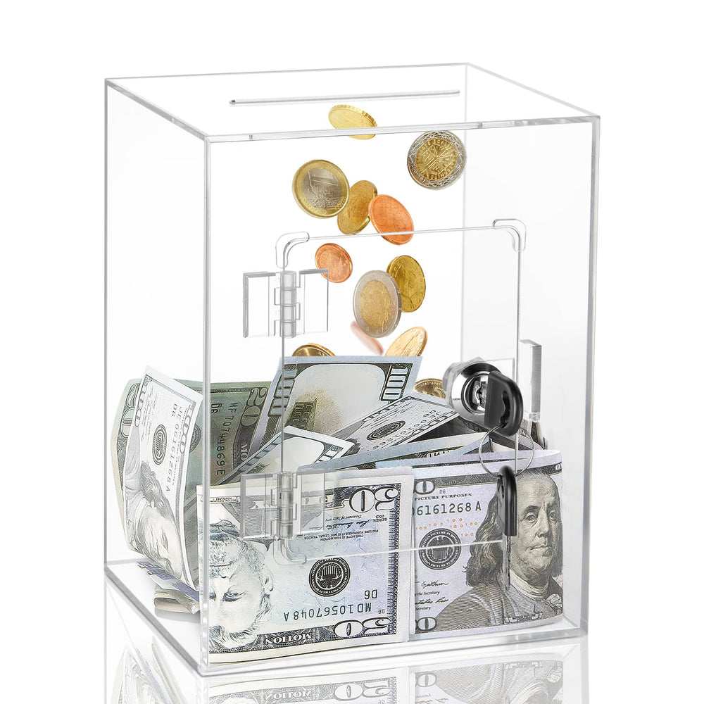 Kozsort Clear Piggy Bank shows savings growth with a transparent, modern design.