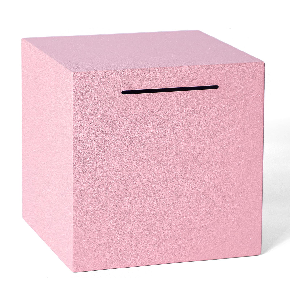 Kozsort piggy bank adults pink stainless steel on display as modern decor