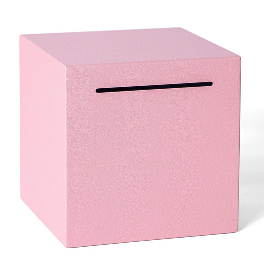 Kozsort pink stainless steel piggy bank with frosted finish for secure savings.