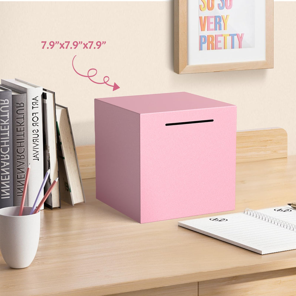 Kozsort medium-sized piggy bank measures 7.9 inches on each side