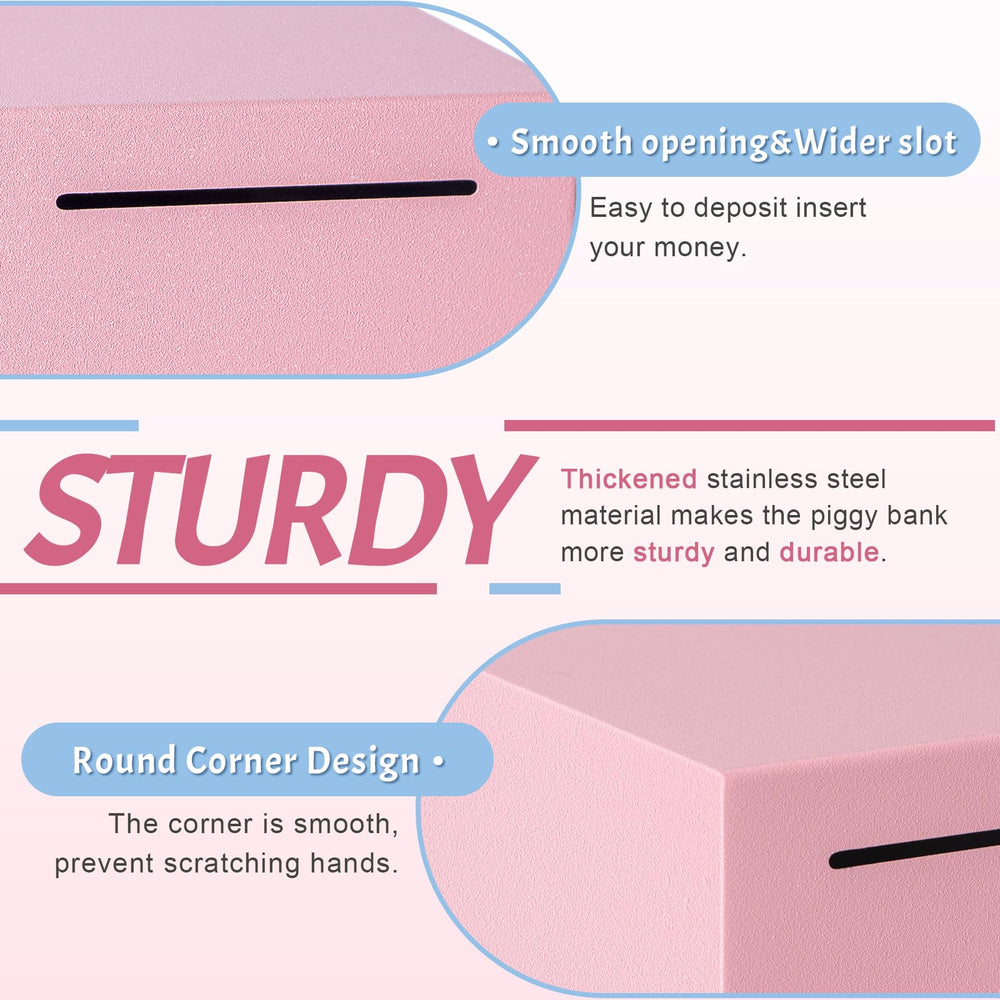 Kozsort piggy bank offers small, medium, and large sizes for flexible saving.