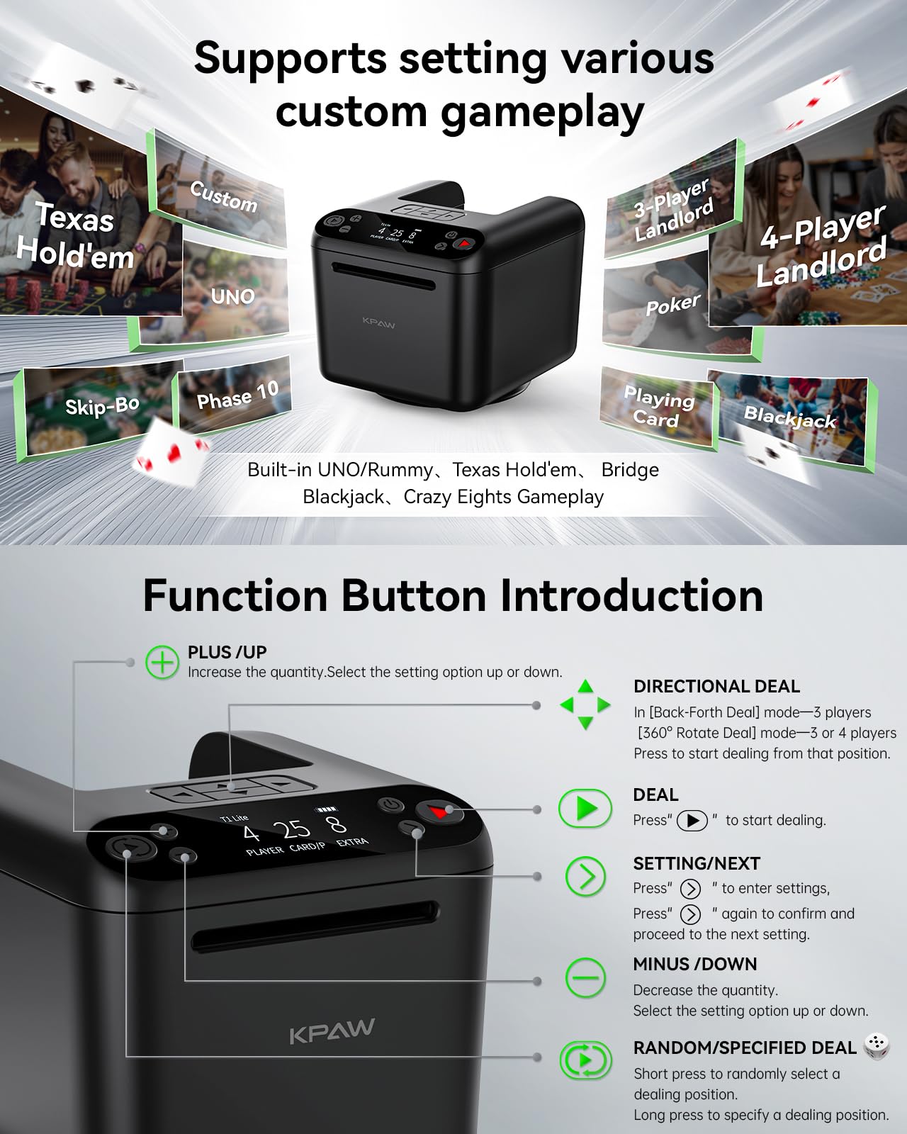 KPAW 4000mAh battery enables multi-day use between charges.