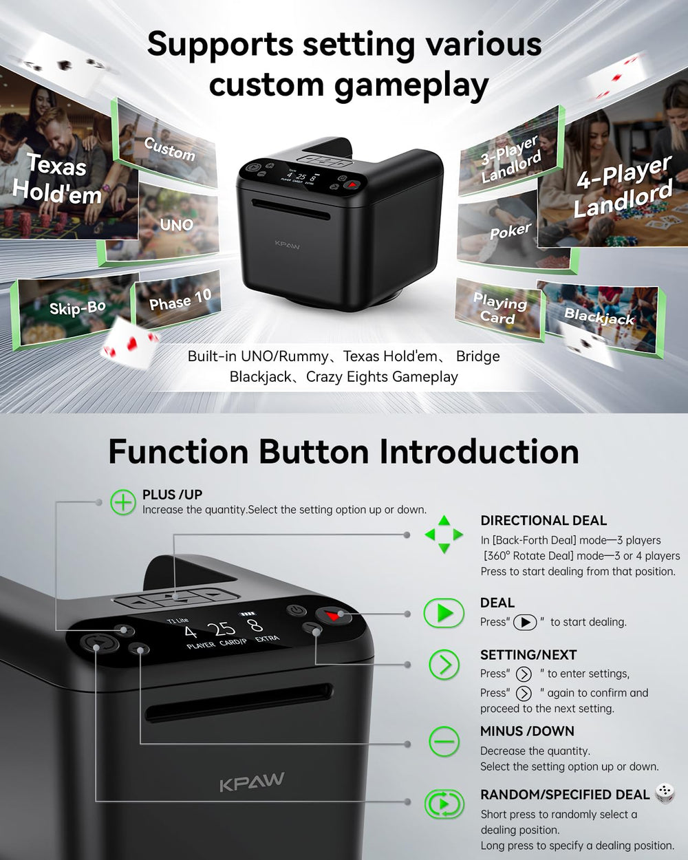 KPAW 4000mAh battery enables multi-day use between charges.
