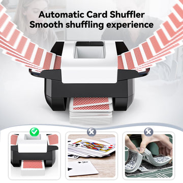 KPAW Card Shuffler compact size for easy packing at family game night.