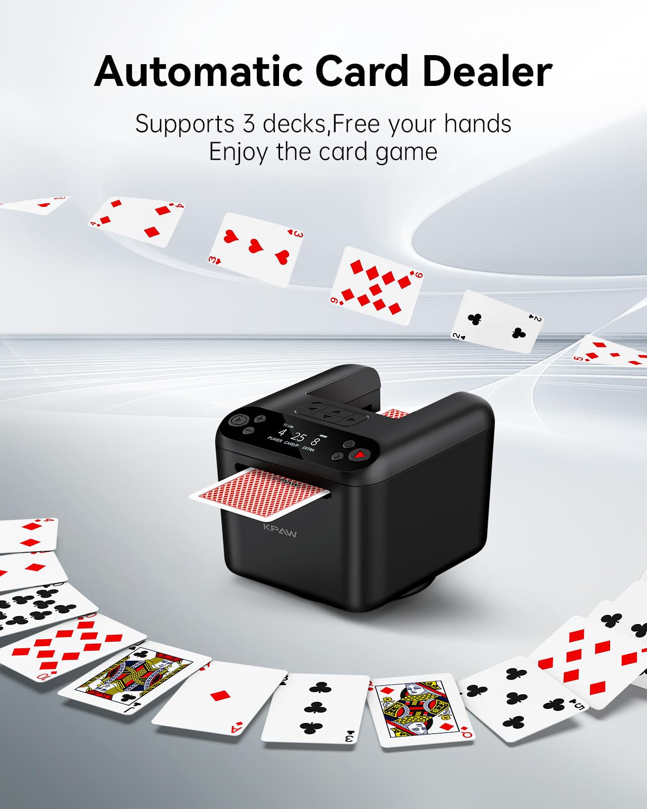 KPAW compact card dealer with portable build fits bags for travel games.