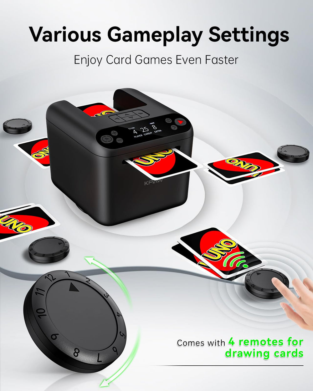 KPAW remote controls demonstrate wireless versatility for quick player setup.