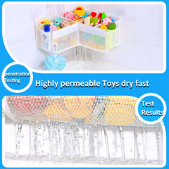 KPH Corner Bath Toy Organizer includes drain holes to promote quick drainage.
