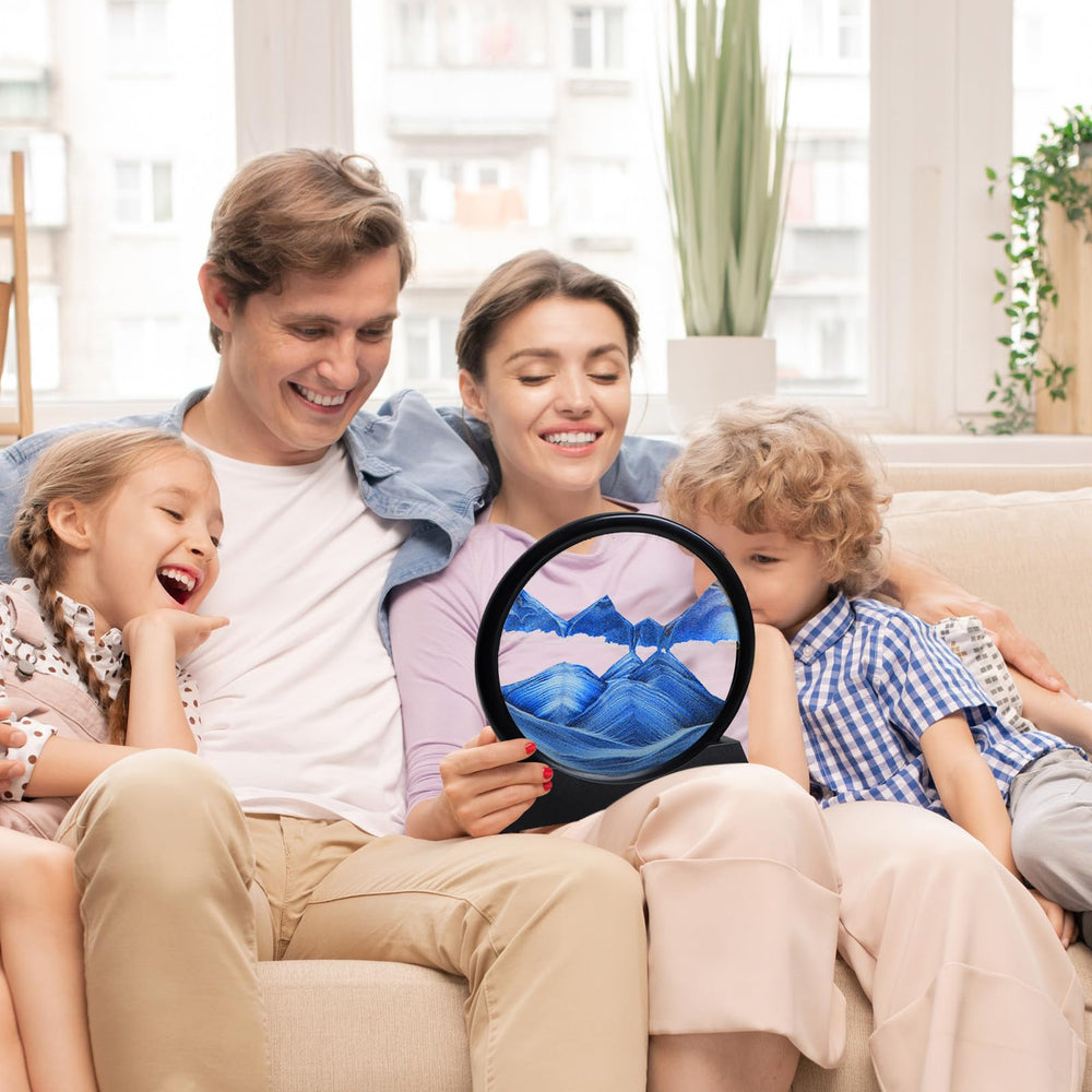 KPNUWN Moving Sand Art blue 3D view enriches any room space.