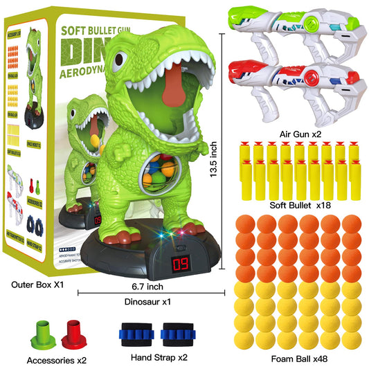 KPPIT dinosaur target with LCD score display tracks hits in real time.