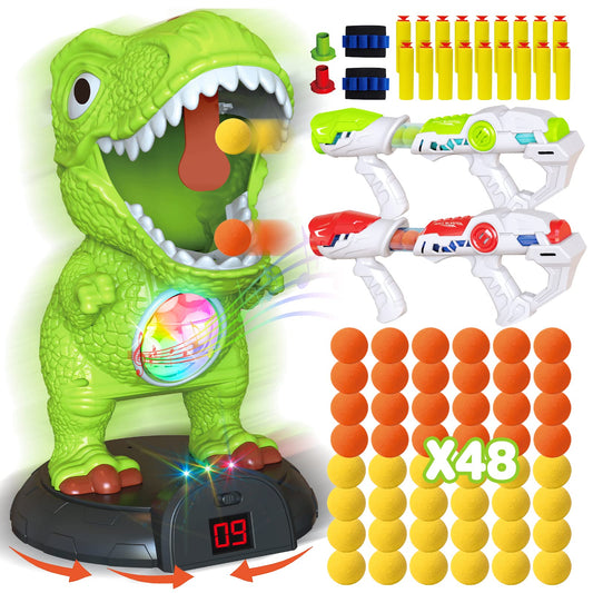 KPPIT Moveable Dinosaur shooting game kit with target and guns for family fun.