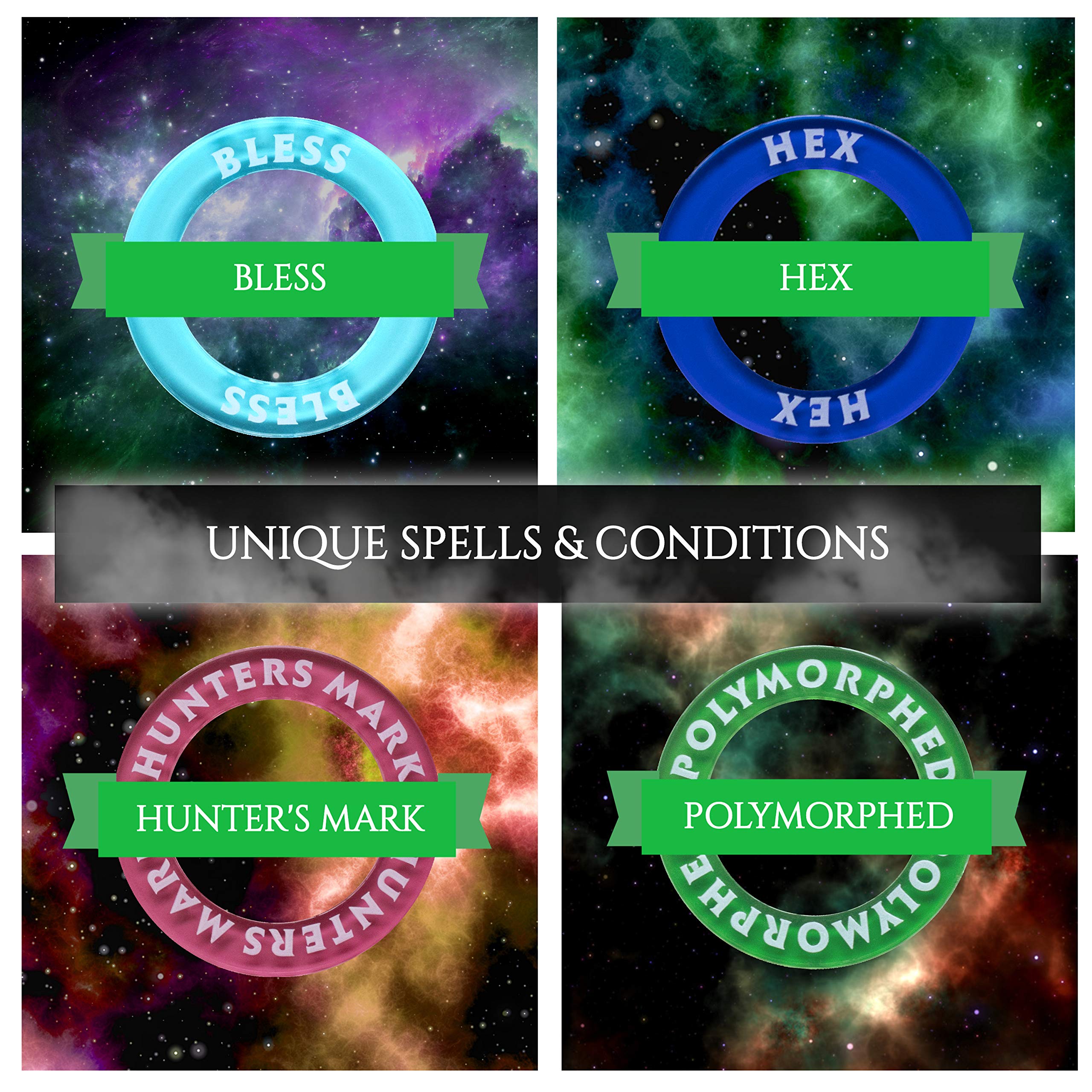 Kraftex color-coded reference cards simplify quick spell tracker identification.