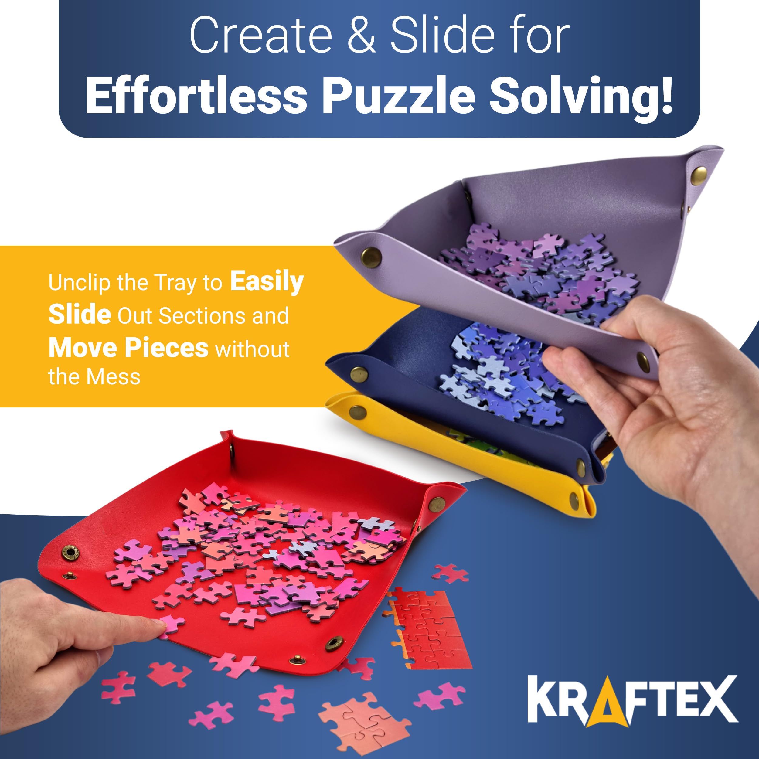 Kraftex puzzle sorter trays color set used to color-code pieces