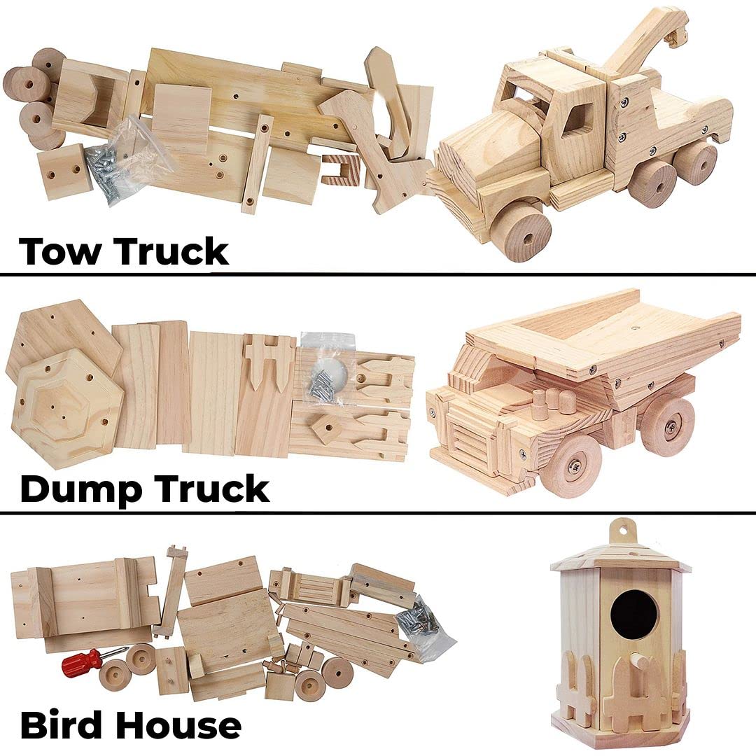 Kraftic birdhouse wood model kit with pre sanded pieces ready to paint