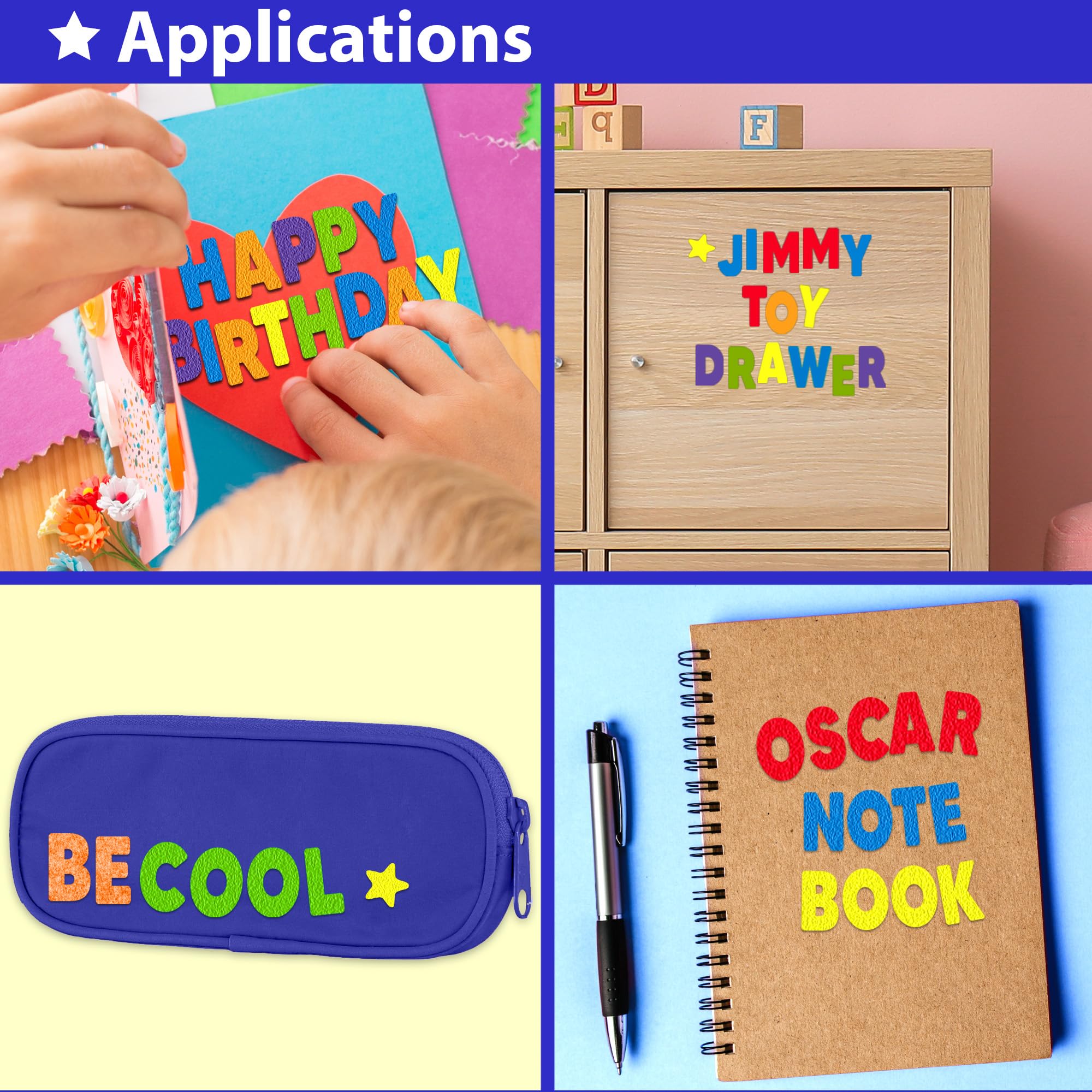 KRAFUN 500+ felt stickers for scrapbooking and 3D texture decoration