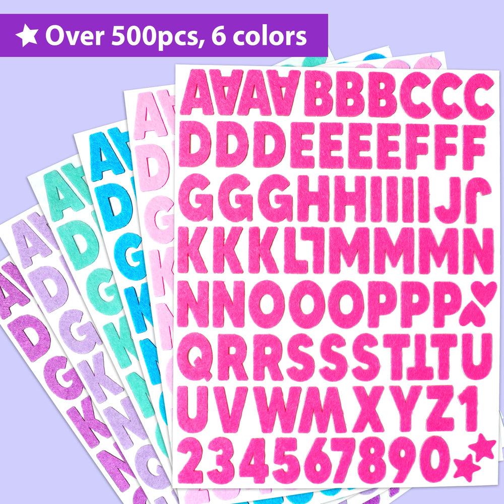 KRAFUN alphabet letters felt stickers for spelling practice and name writing.