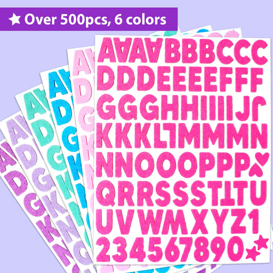 KRAFUN alphabet letters felt stickers for spelling practice and name writing.