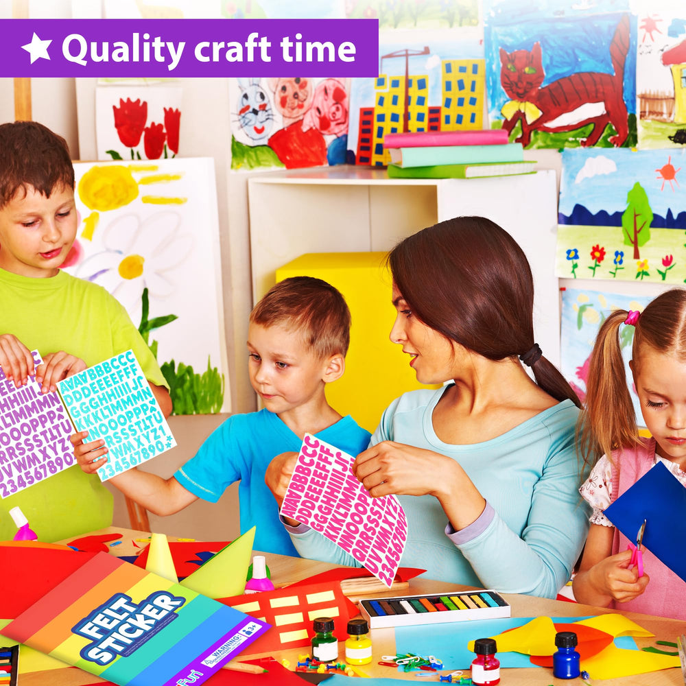 KRAFUN flower shapes felt stickers brightening scrapbooks and projects.