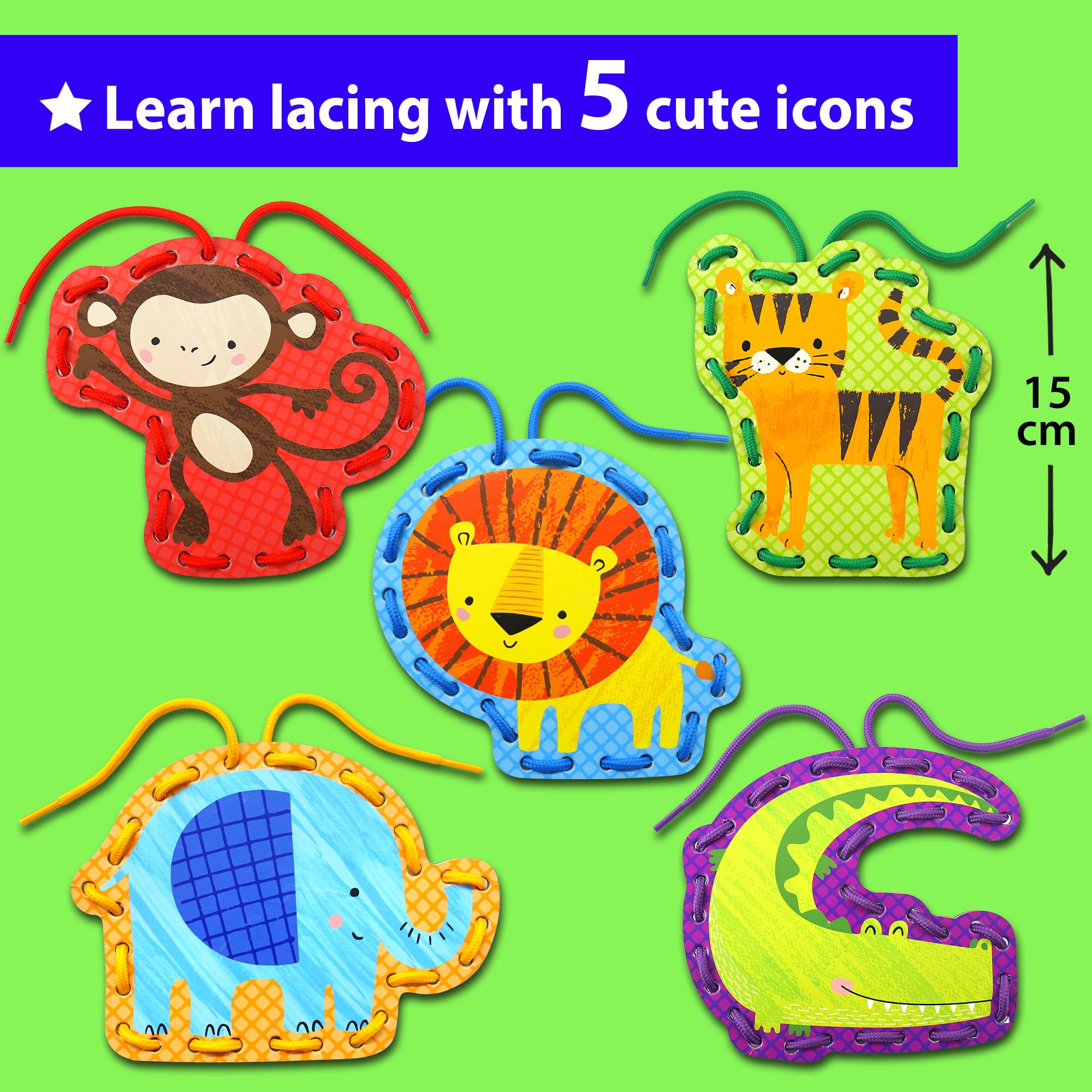KRAFUN lacing card elephant encourages focus and creativity.
