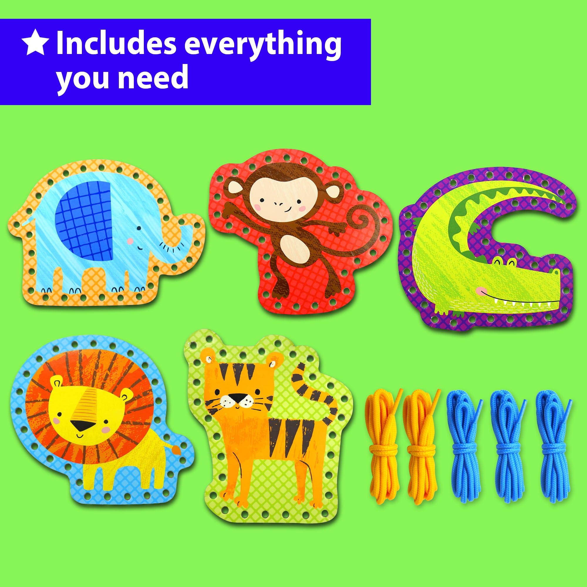KRAFUN lacing card monkey boosts hand-eye coordination during crafts.