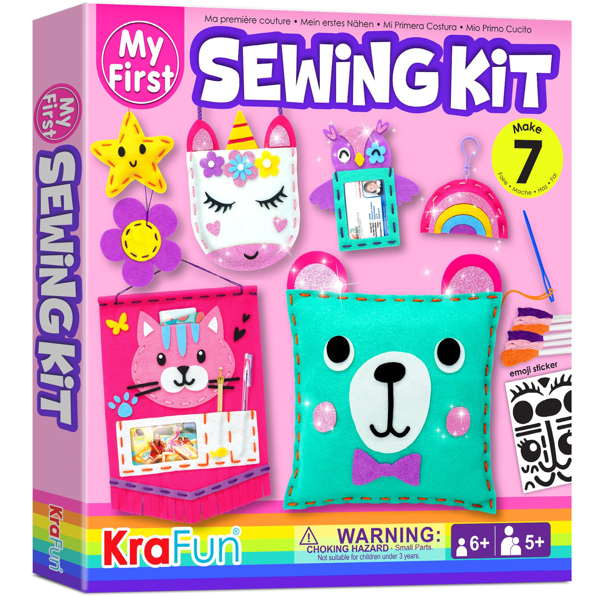 KRAFUN My First Sewing Kit box contents for beginner sewists.